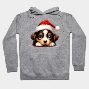 Christmas Peeking Baby Dog Hoodie